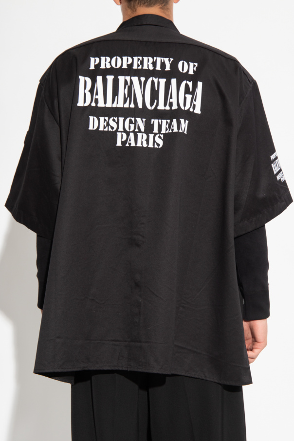 Shirt with short sleeves Balenciaga - This cropped hybrid t